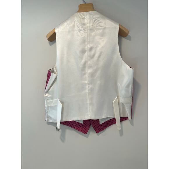 Hackett London Silk Waistcoast Vest Bright Pink Size 42R JL - Picture 6 of 7